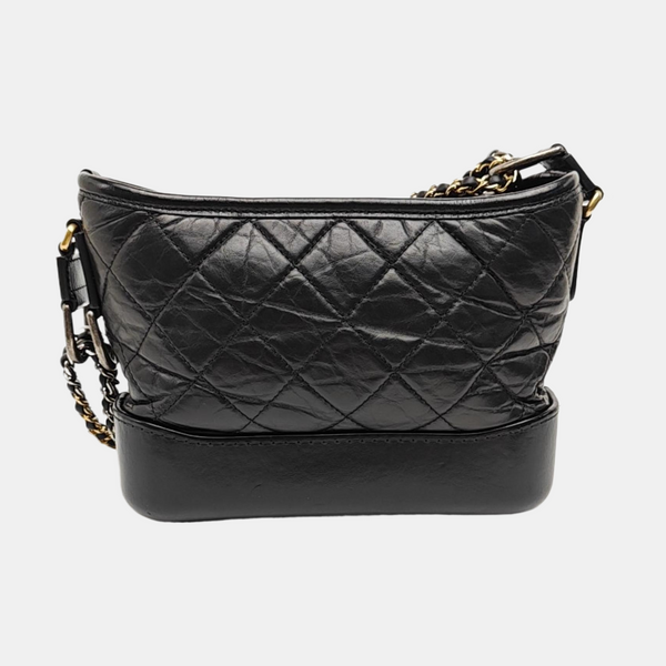 GABRIELLE Small Quilted Vintage Calf Black