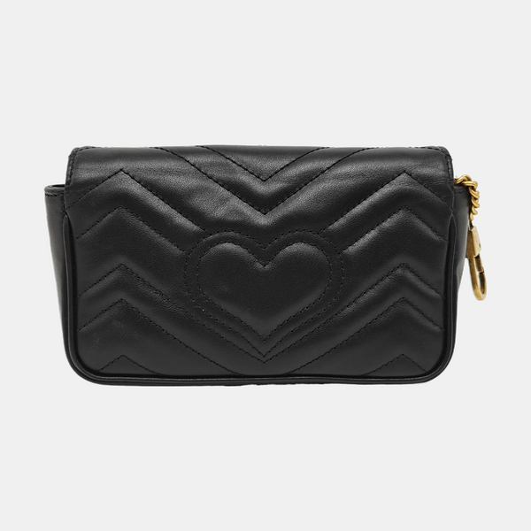 GG Marmont Mini Quilted Calfskin Black