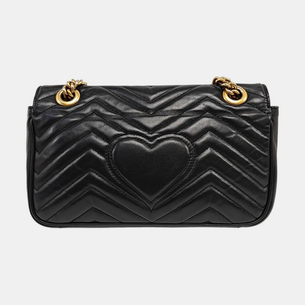 GG Marmont Medium Quilted Calfskin Black