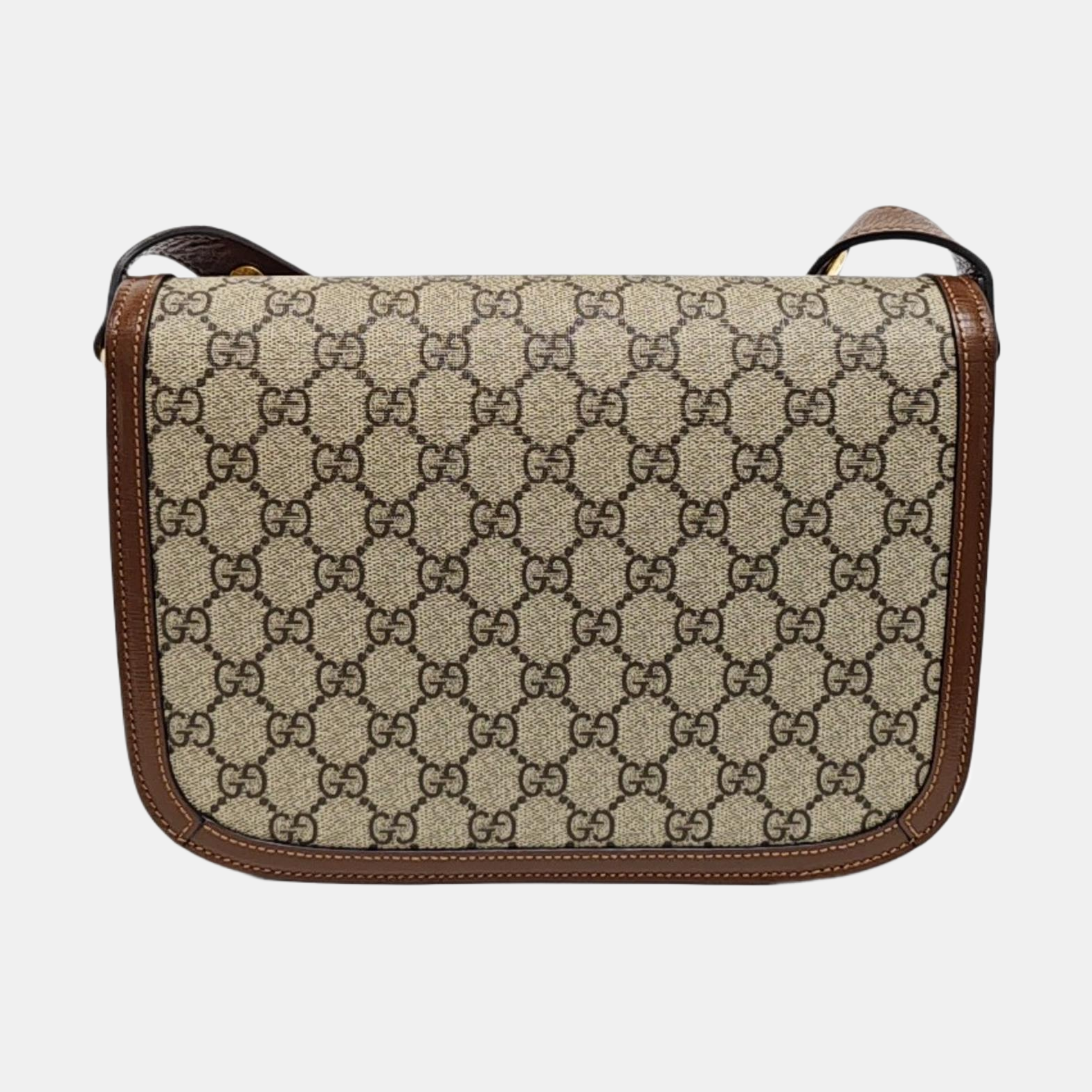 Horsebit 1955 Medium Monogram Coated Canvas Beige