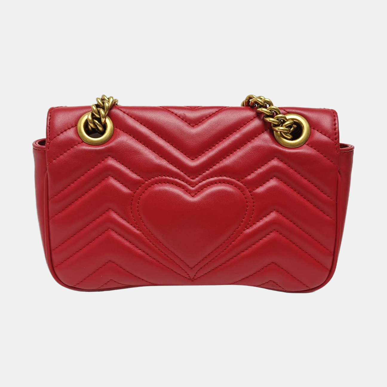 GG Marmont Small Quilted Calfskin Red
