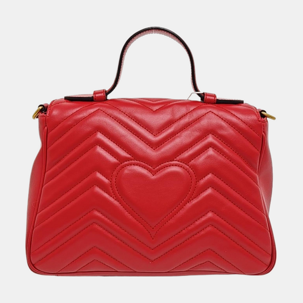 GG Marmont Small Quilted Calfskin Red