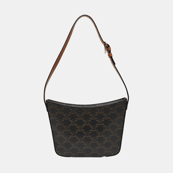 Coated Canvas Shoulder Bag Medium Brown