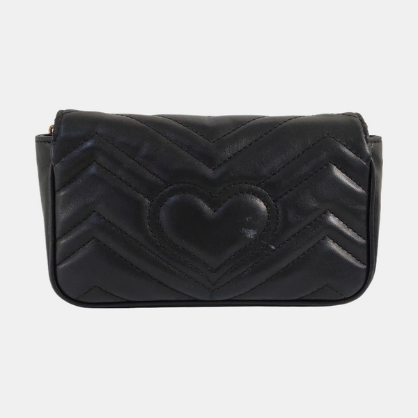 GG Marmont Mini Quilted Calfskin Black