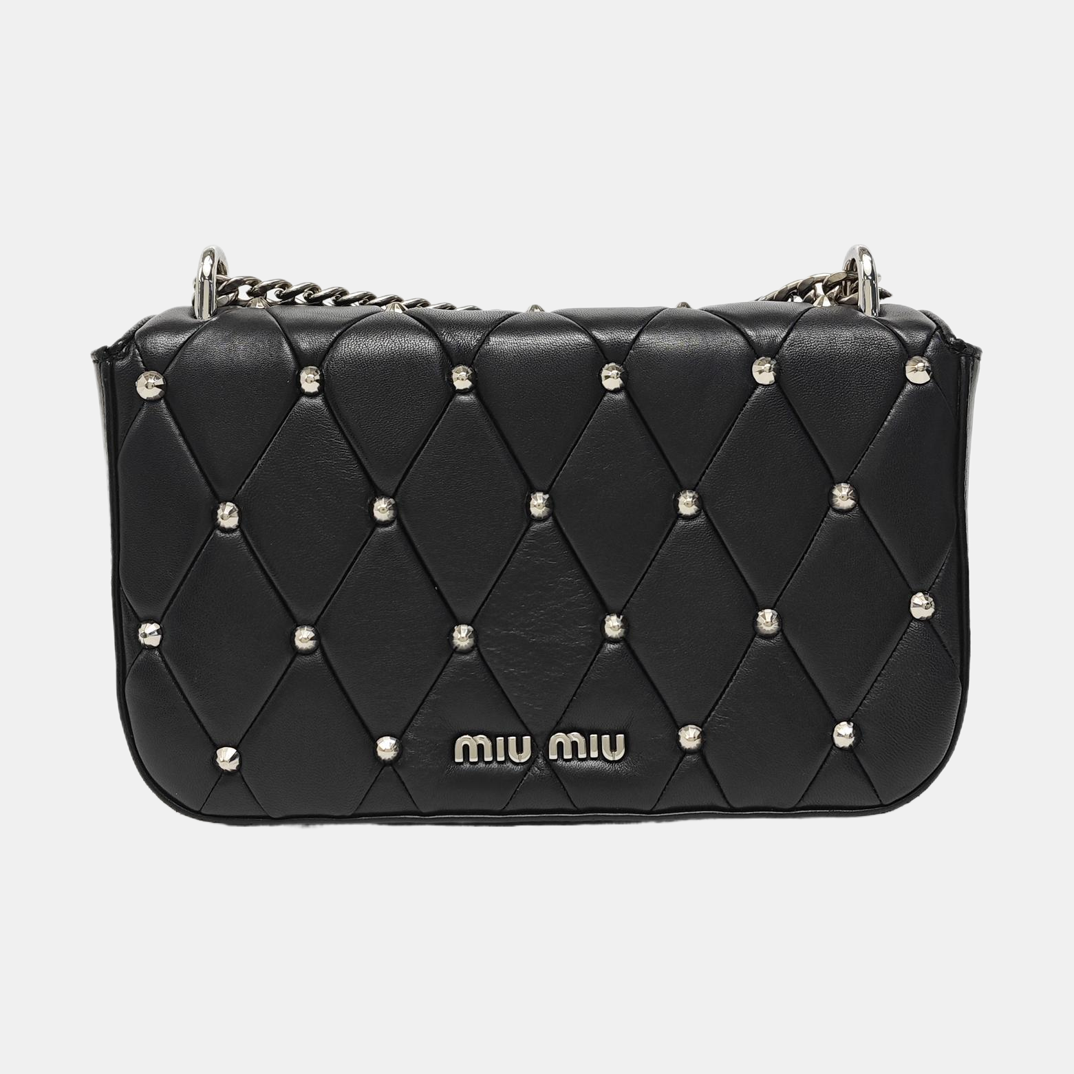 Quilted Lambskin Shoulder Bag Black