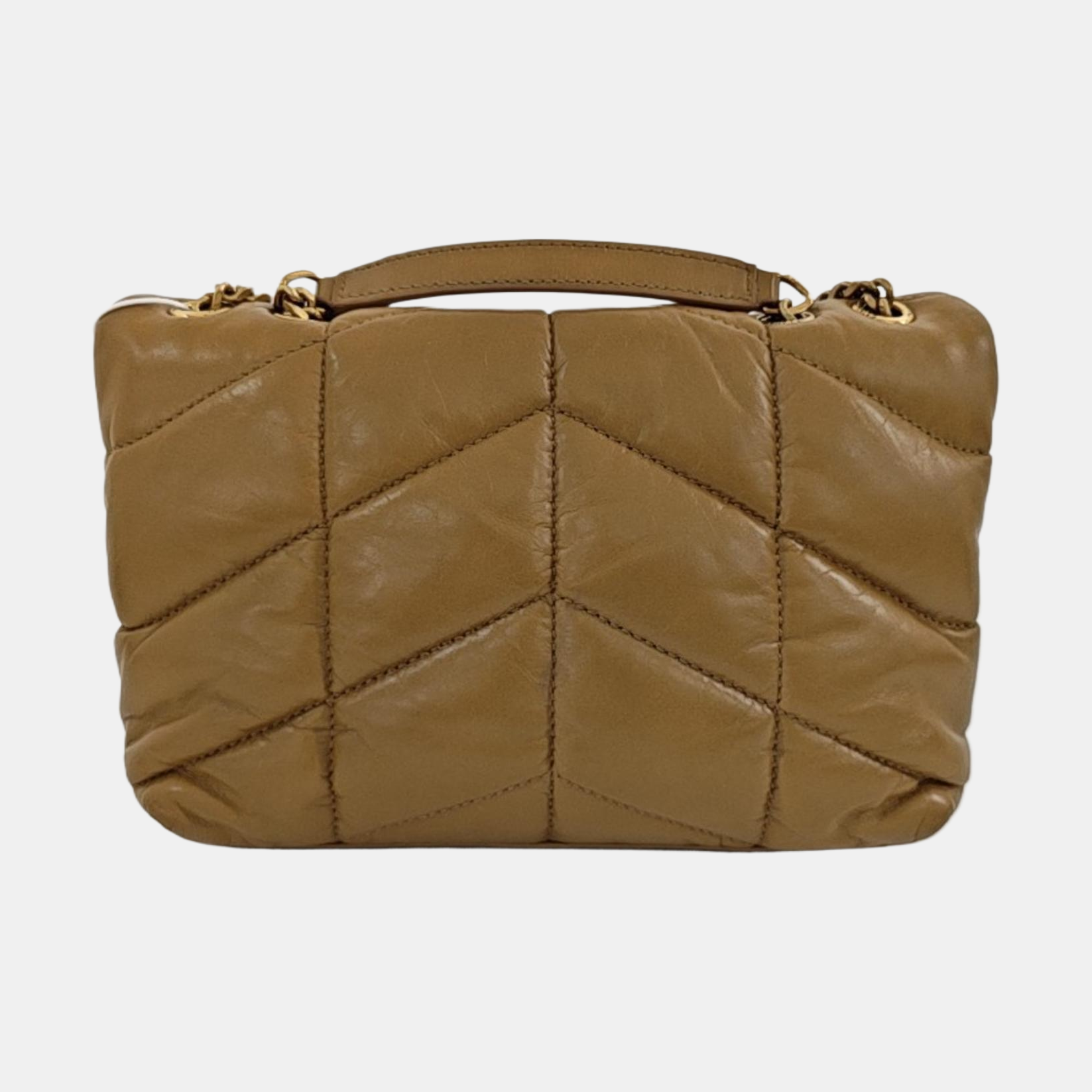 PUFFER TOY Mini Quilted Lambskin Brown