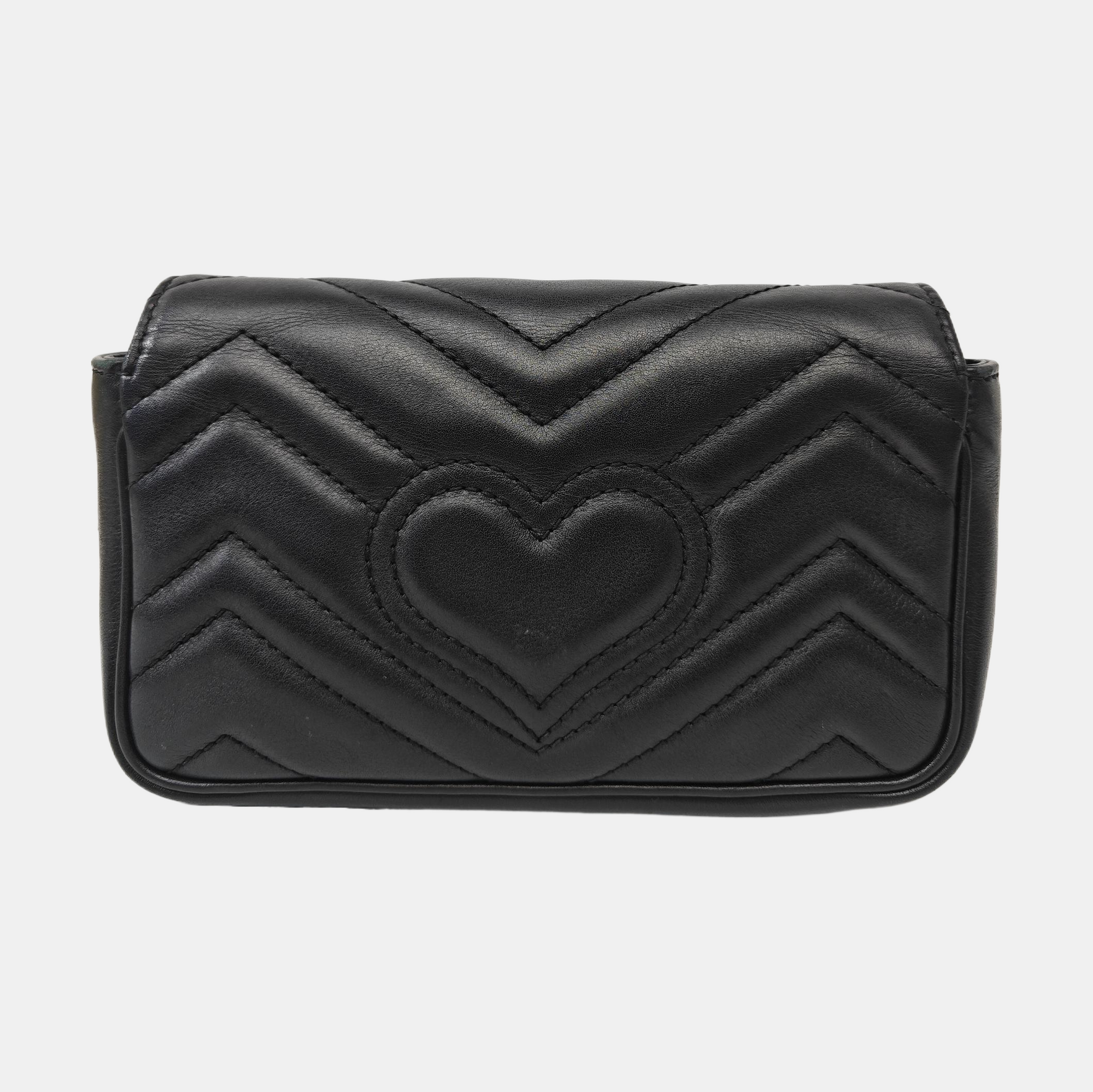 GG Marmont Mini Quilted Calfskin Black