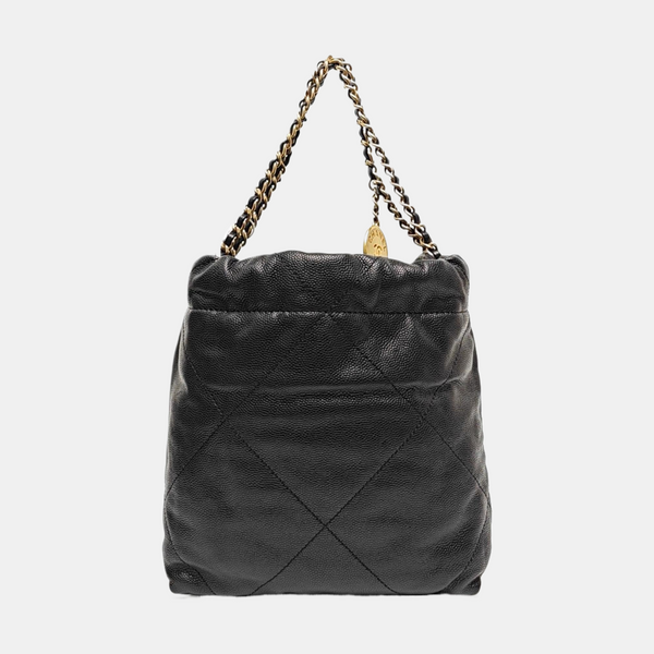 CHANEL 22 Mini Quilted Grained Calfskin Black
