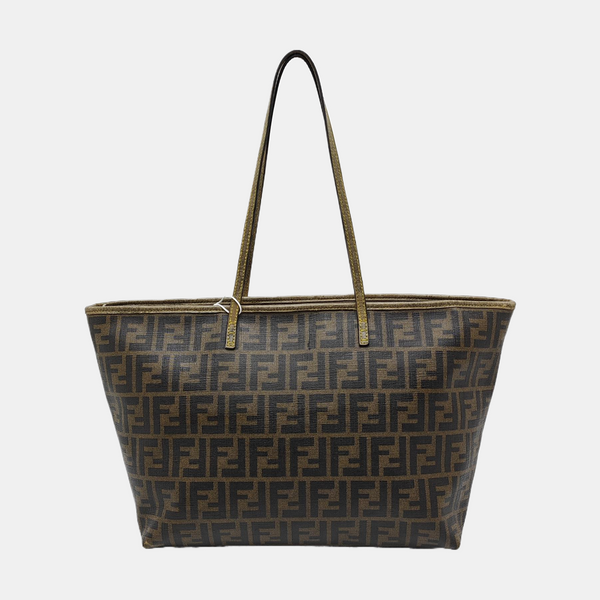 Coated Canvas Tote Bag Brown