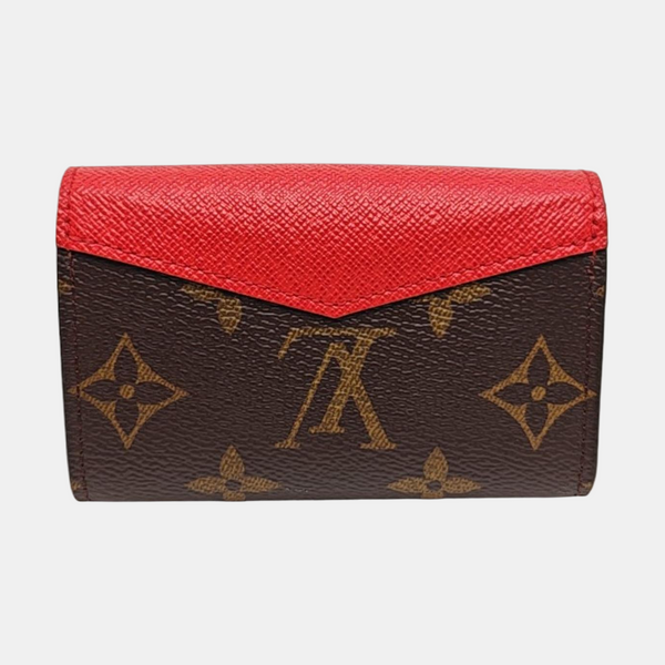 SARAH Monogram Coated Canvas Brown Card Holder