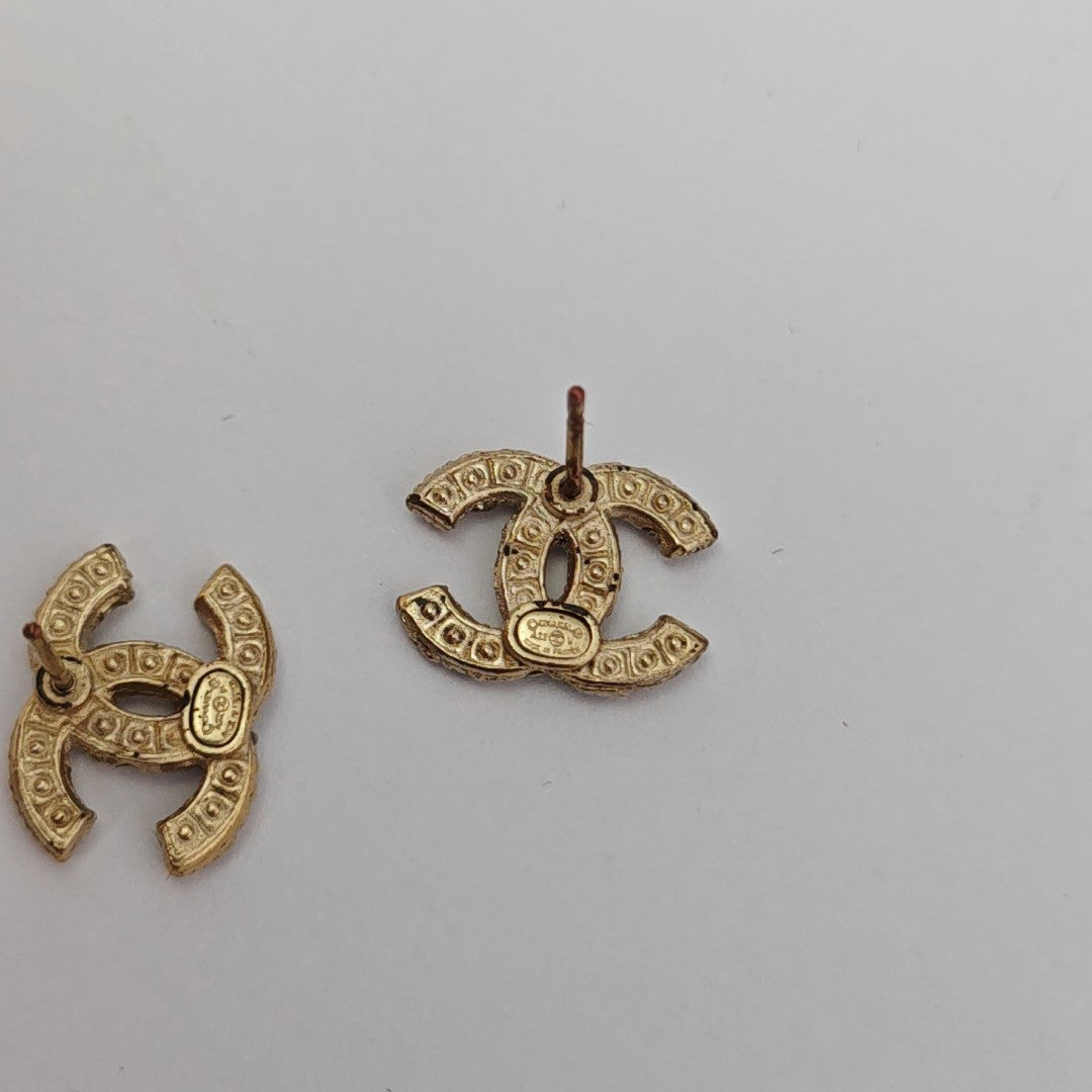 Faux Pearl Gold Stud Earrings