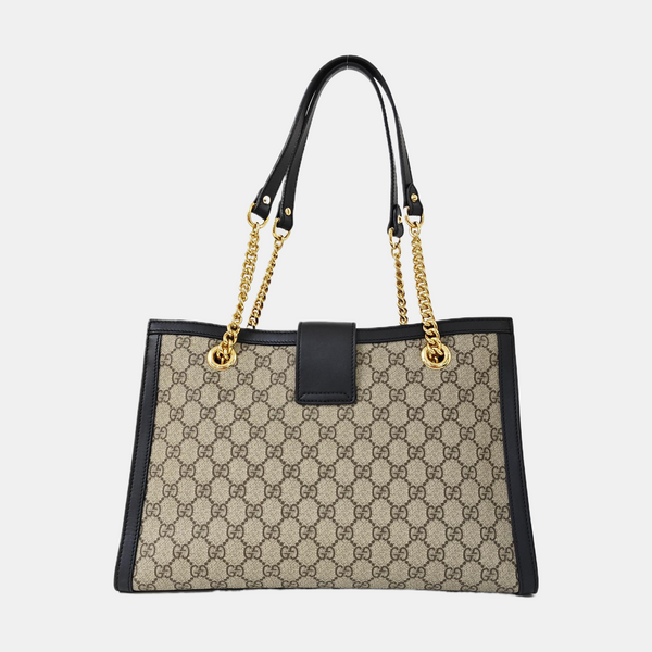 Padlock Medium Monogram Coated Canvas Beige