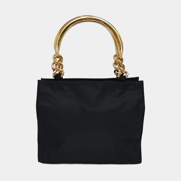 Nylon Top Handle Bag Black