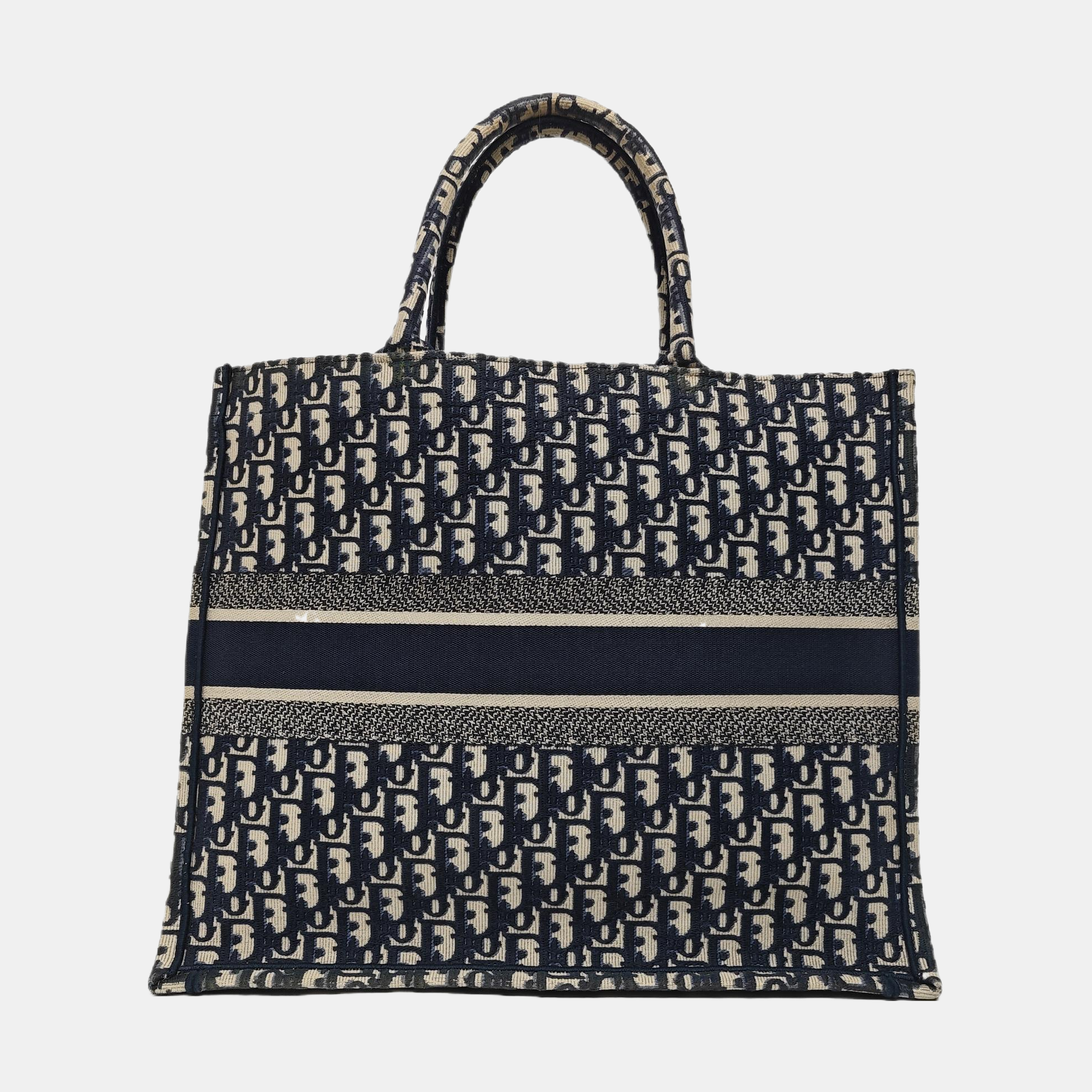 Book Tote Large Oblique Canvas Blue