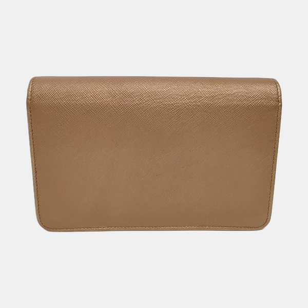 Saffiano Calfskin Crossbody Bag Beige