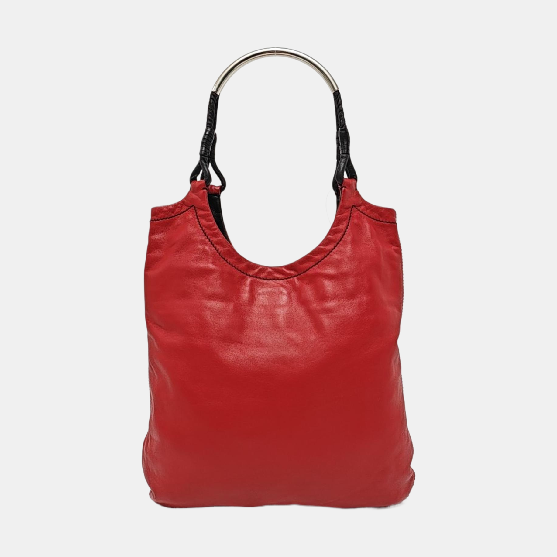 Lambskin Top Handle Bag Red