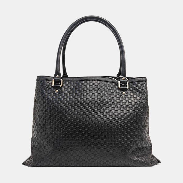 Monogram Calfskin Tote Bag Black