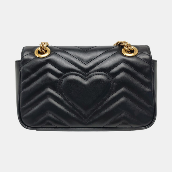 GG Marmont Small Quilted Calfskin Black