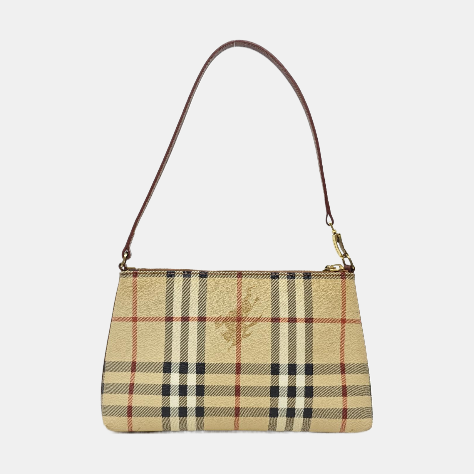 Coated Canvas Top Handle Bag Brown