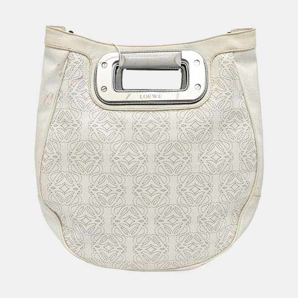 Monogram Calfskin Shoulder Bag White