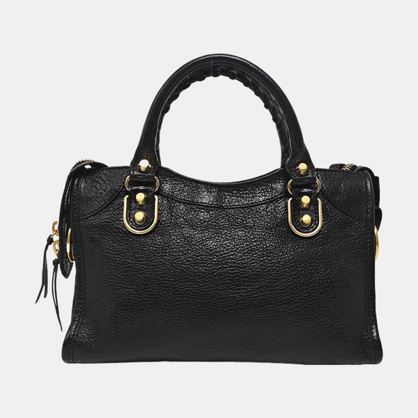 Classic Metallic Edge City Mini Lambskin Black