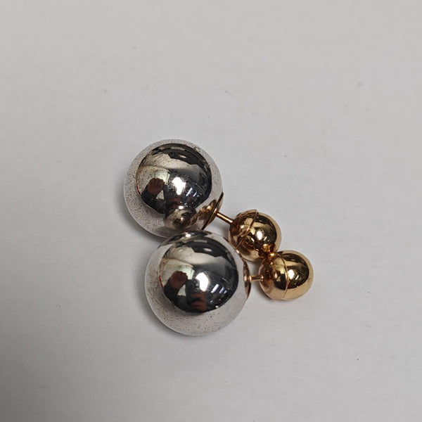 Dior Tribales Metal Silver Stud Earrings
