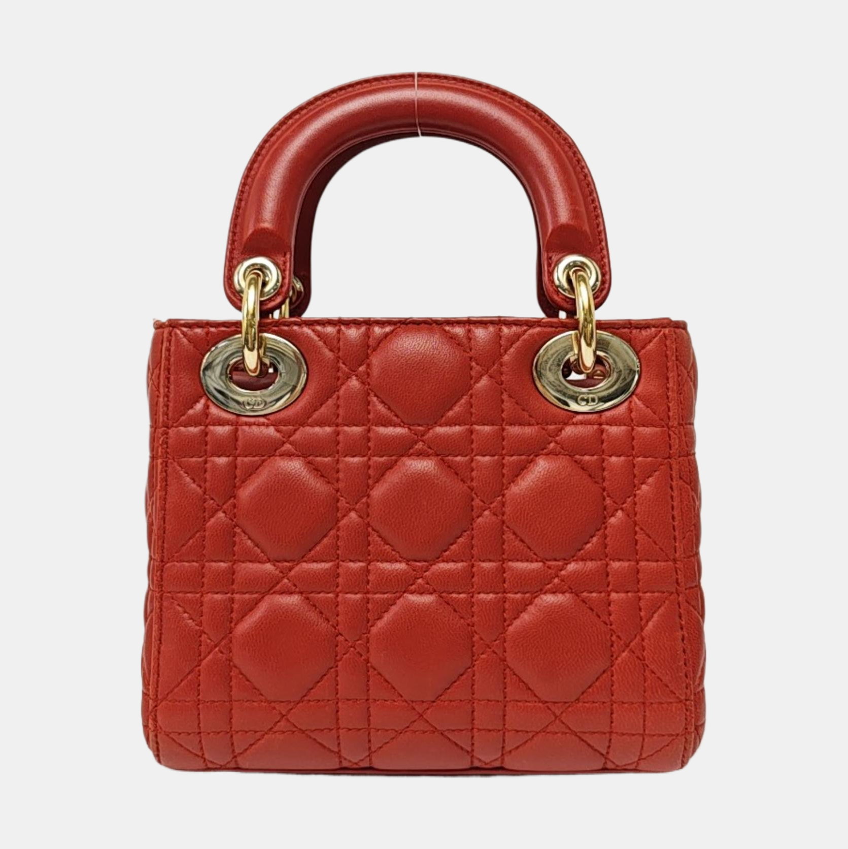 Lady Dior Mini Cannage Lambskin Red