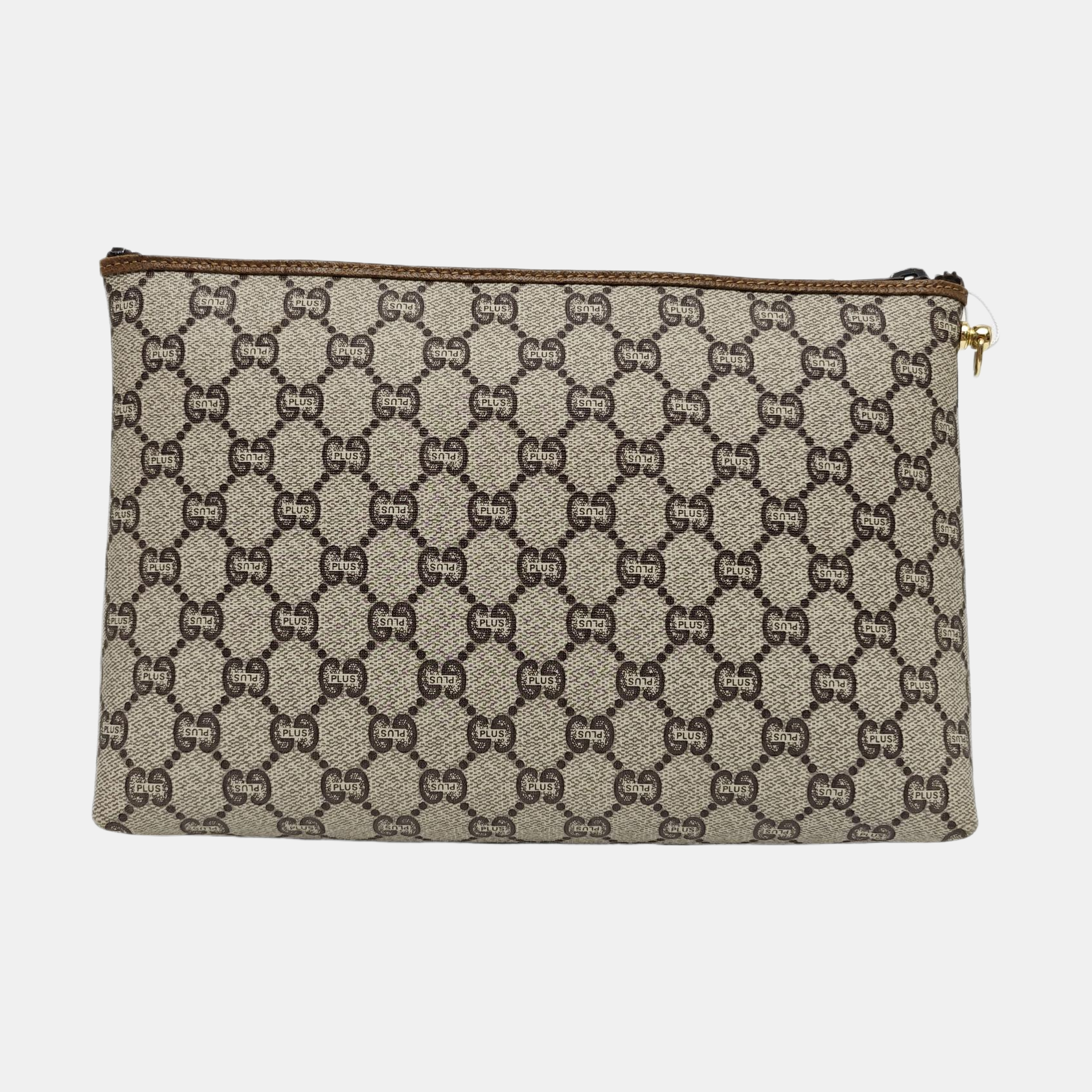 Monogram Coated Canvas Clutch Beige