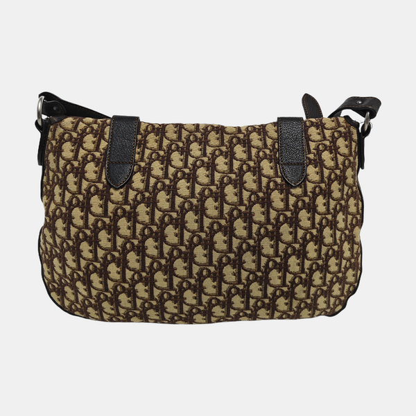 Oblique Canvas Shoulder Bag Beige