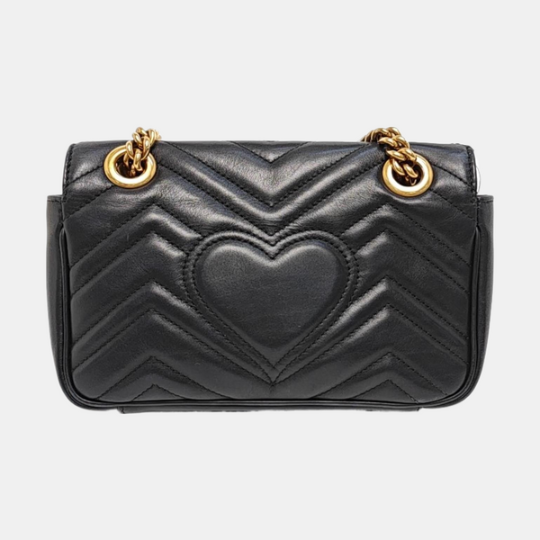 GG Marmont Small Quilted Calfskin Black