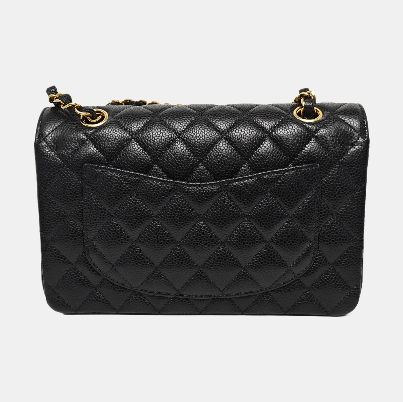 CLASSIC FLAP Small Quilted Grained Calfskin Black