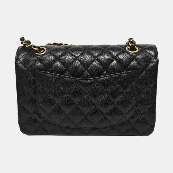 CLASSIC FLAP Small Quilted Grained Calfskin Black