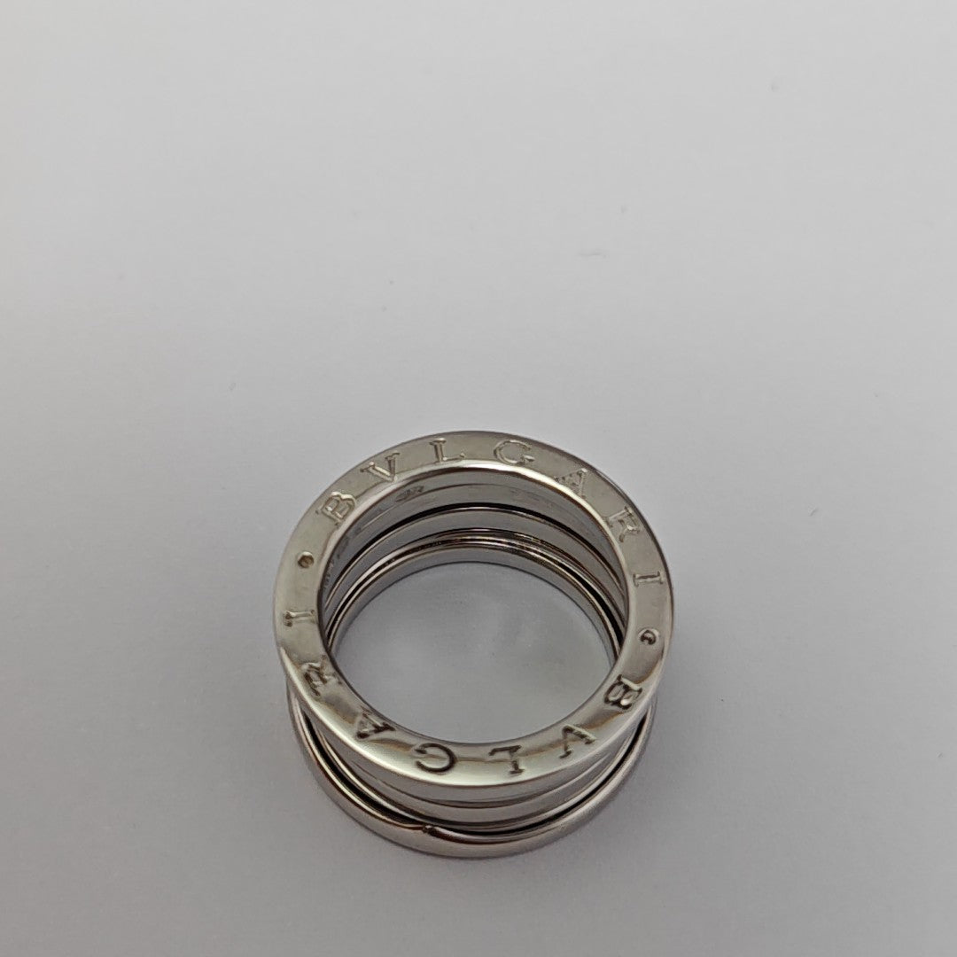 B.ZERO1 18k White Gold Silver Ring EU 51