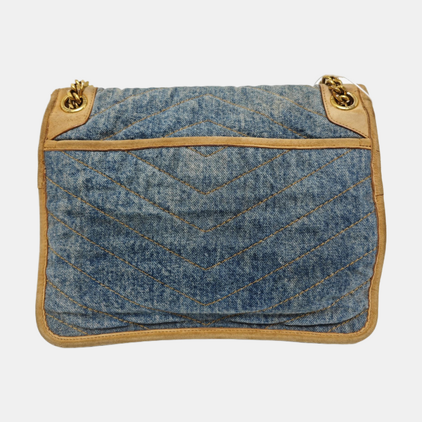 NIKI Medium Chevron Denim Blue