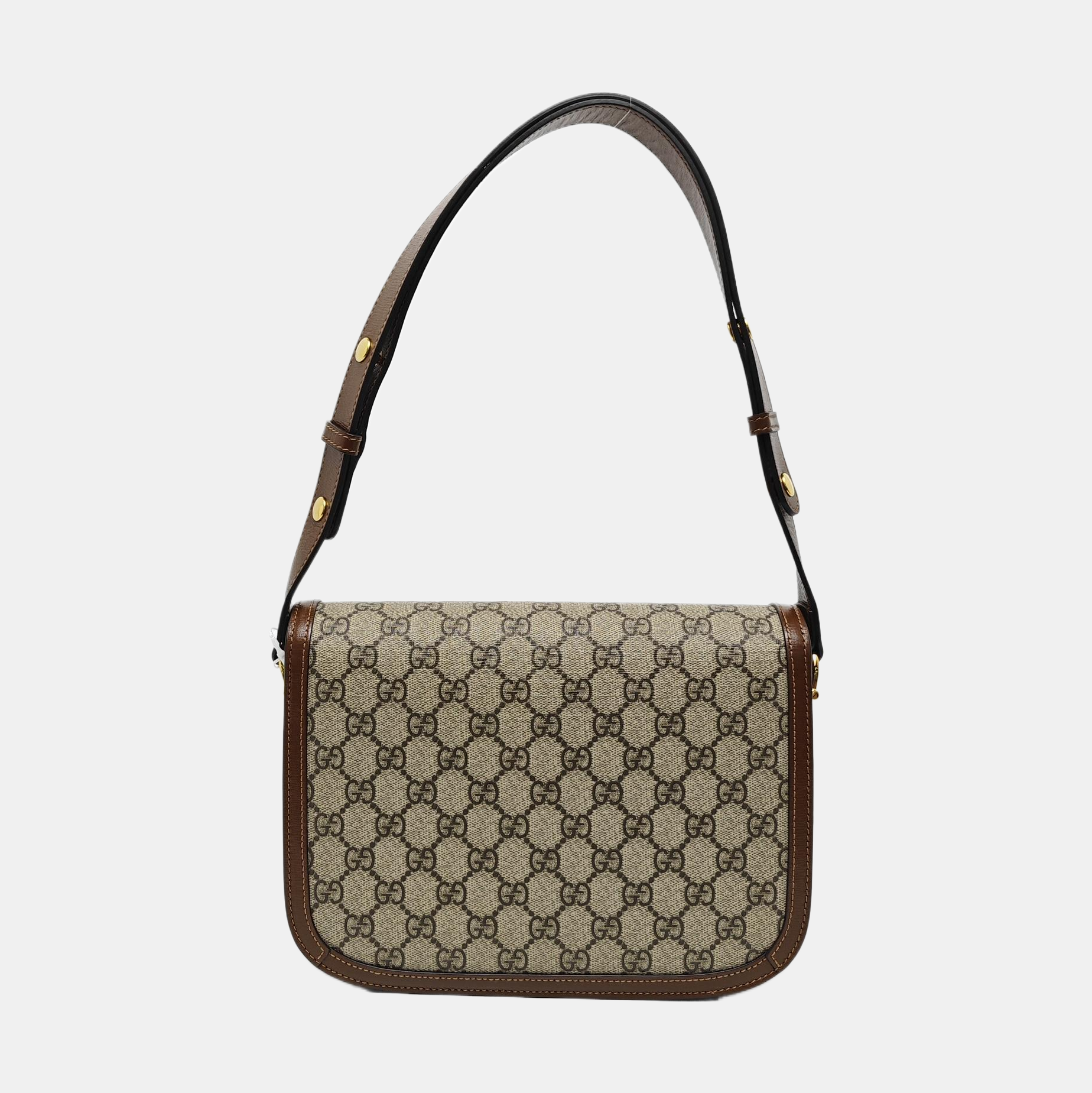 Horsebit 1955 Medium Monogram Coated Canvas Beige