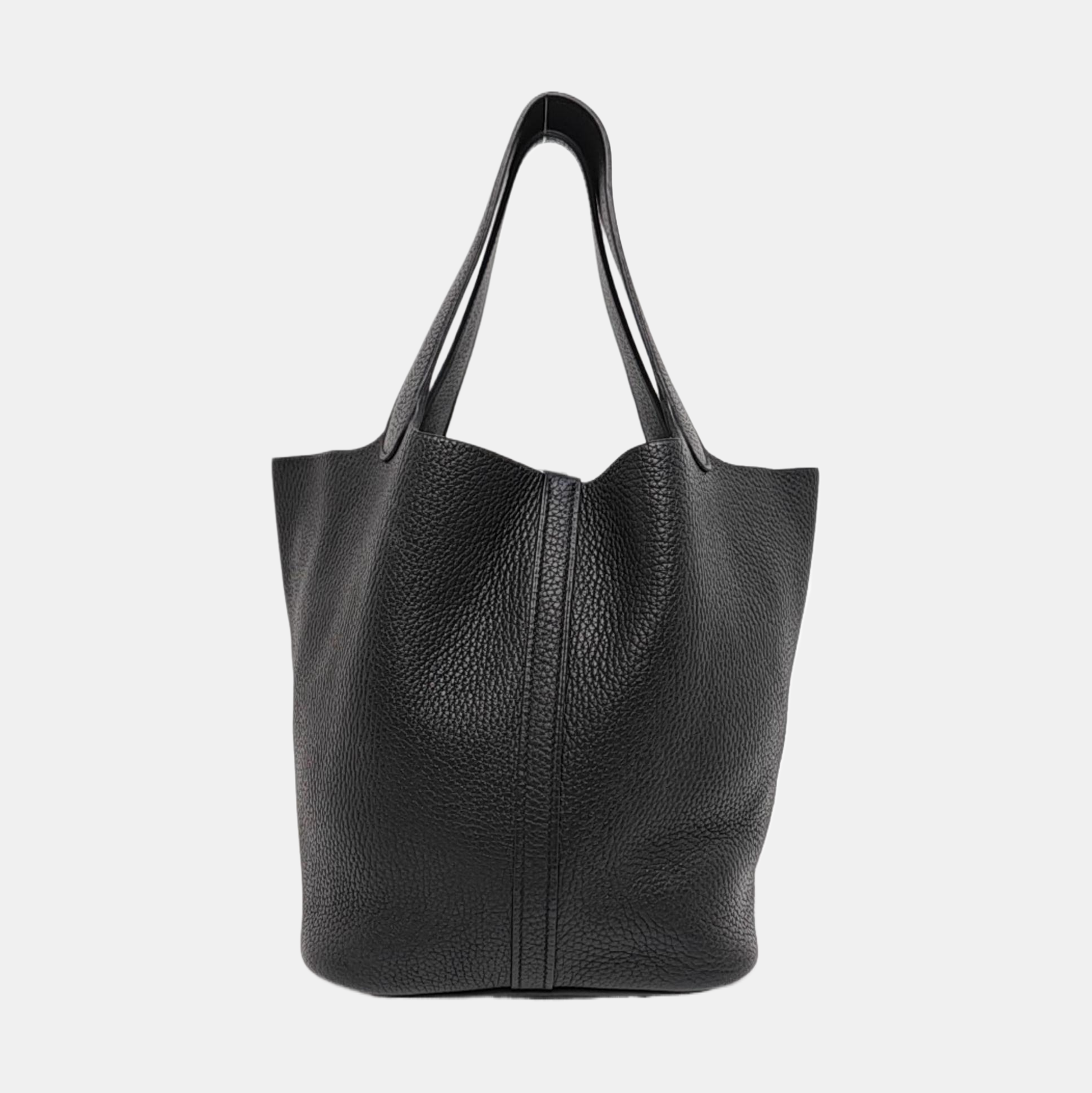 Authenticated pre-owned  Picotin Lock 22 Clemence Black - Bucket Bag at Looply