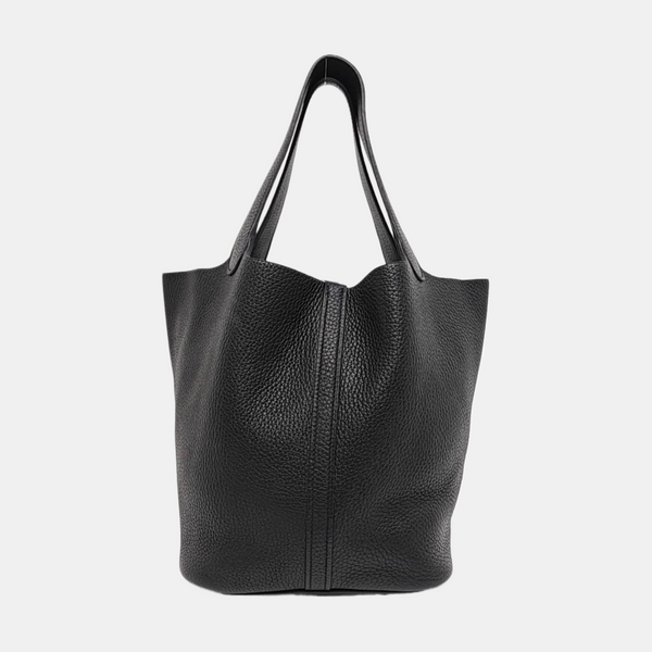 Authenticated pre-owned  Picotin Lock 22 Clemence Black - Bucket Bag at Looply