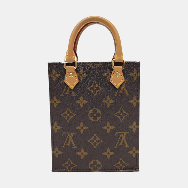 SAC PLAT Mini Monogram Coated Canvas Brown