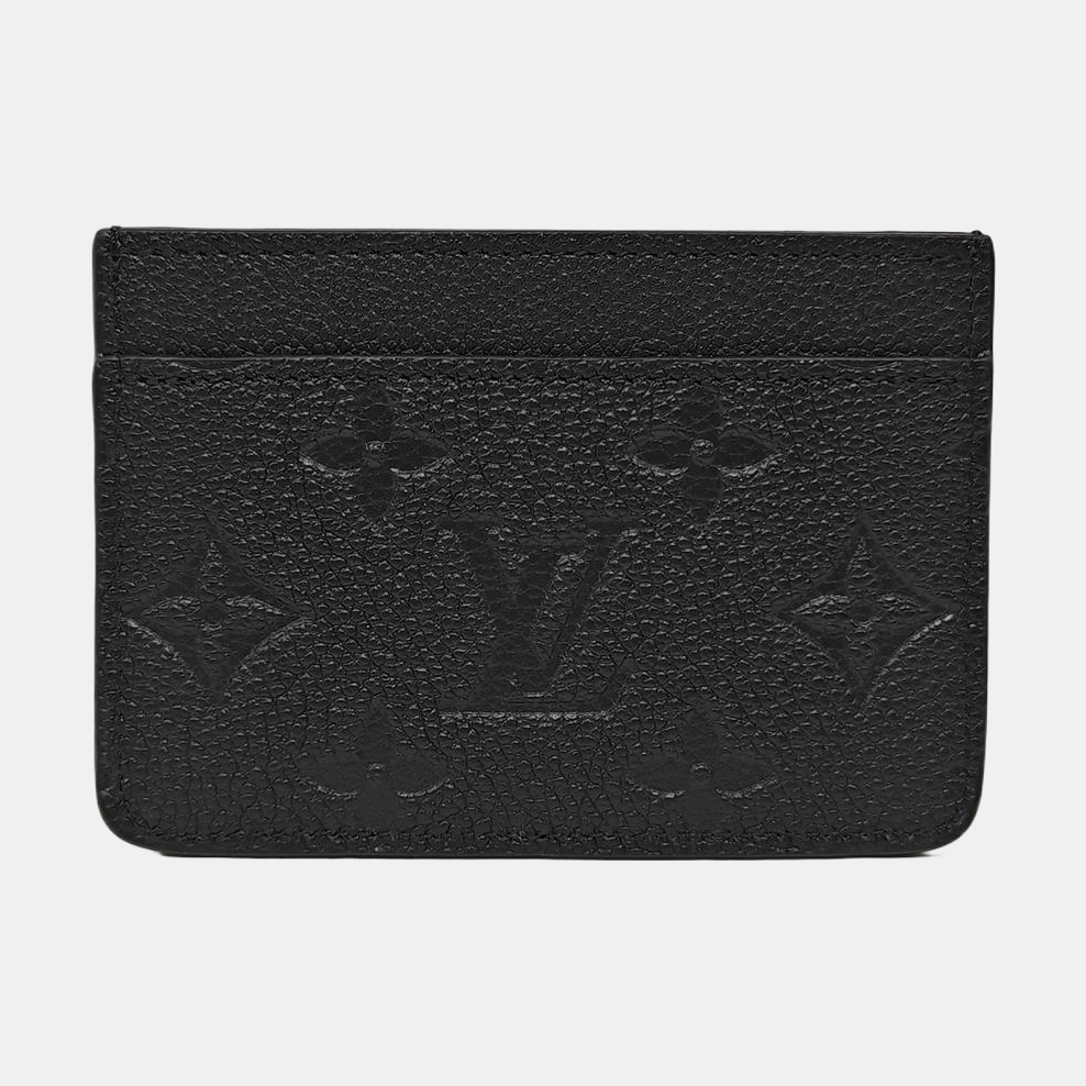 Monogram Calfskin Card Holder Black
