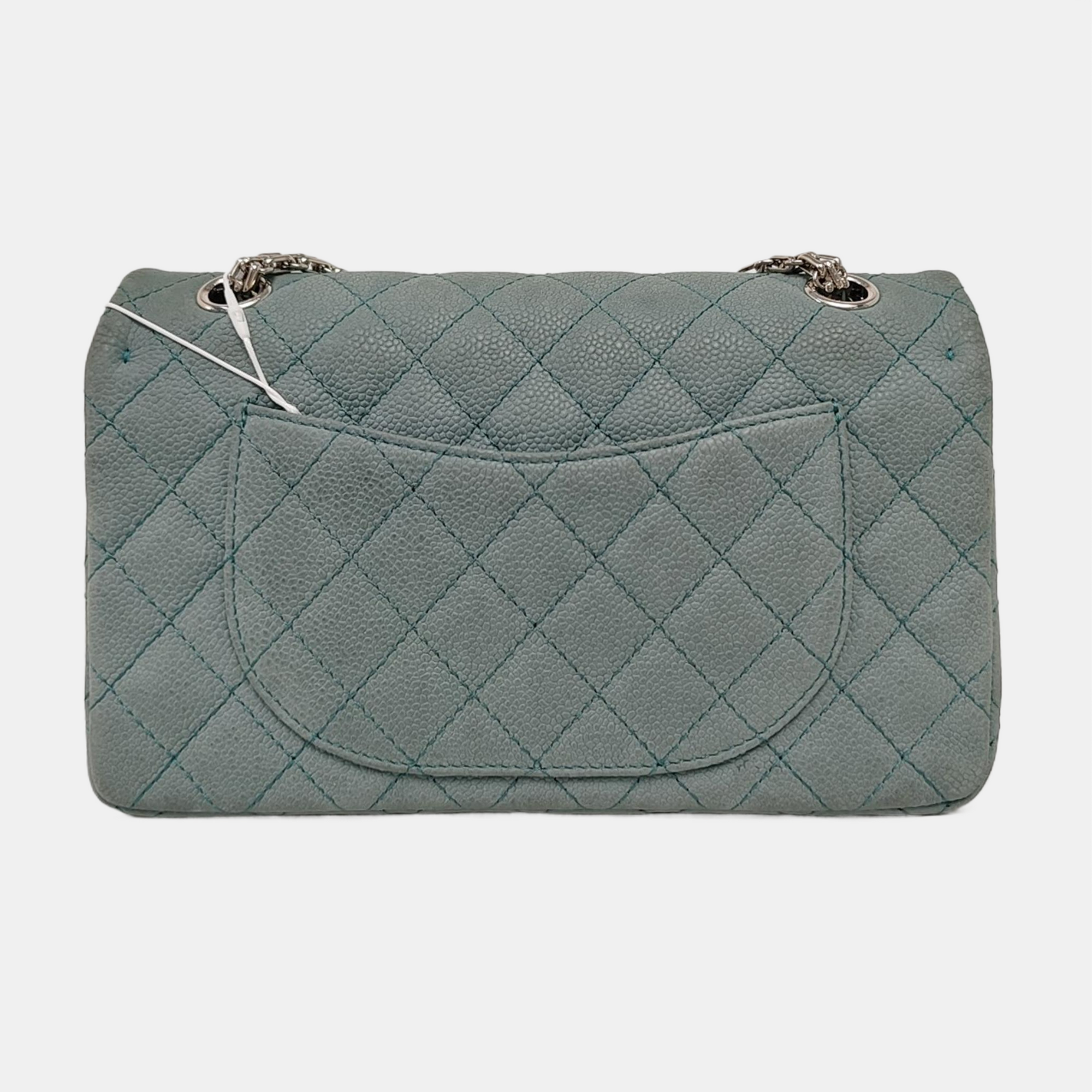 2.55 225 (small) Quilted Grained Calfskin Green