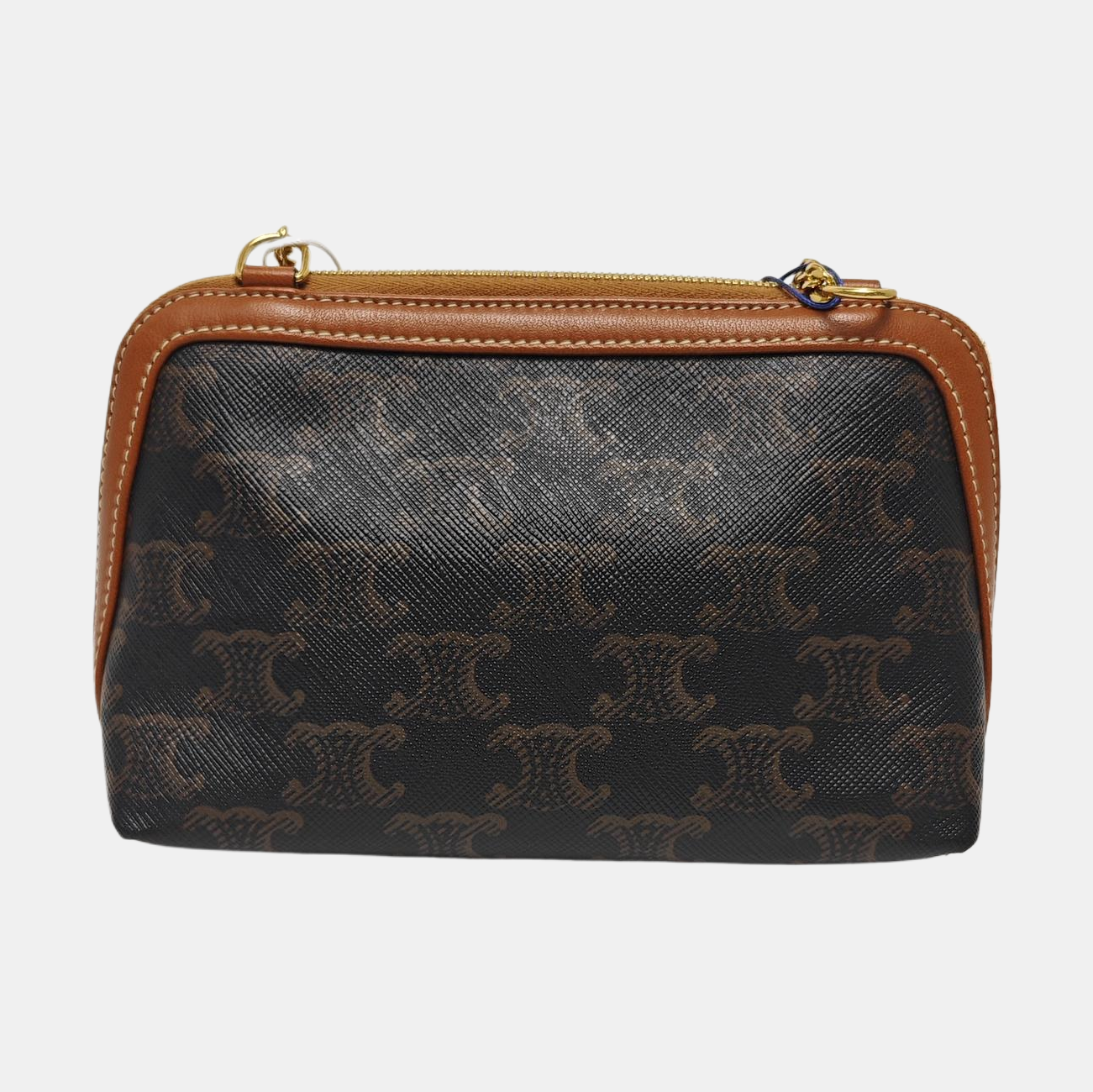 Authenticated pre-owned  TRIOMPHE CANVAS Mini Coated Canvas Brown - Shoulder Bag at Looply