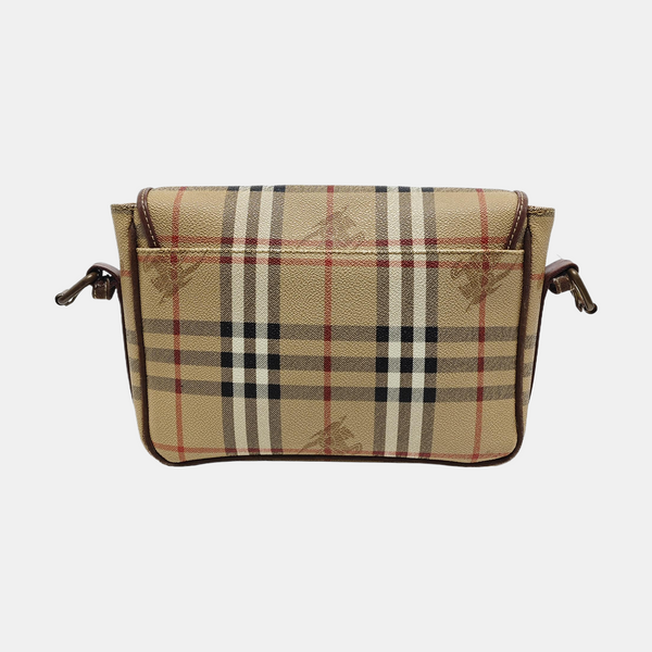 Coated Canvas Shoulder Bag Beige