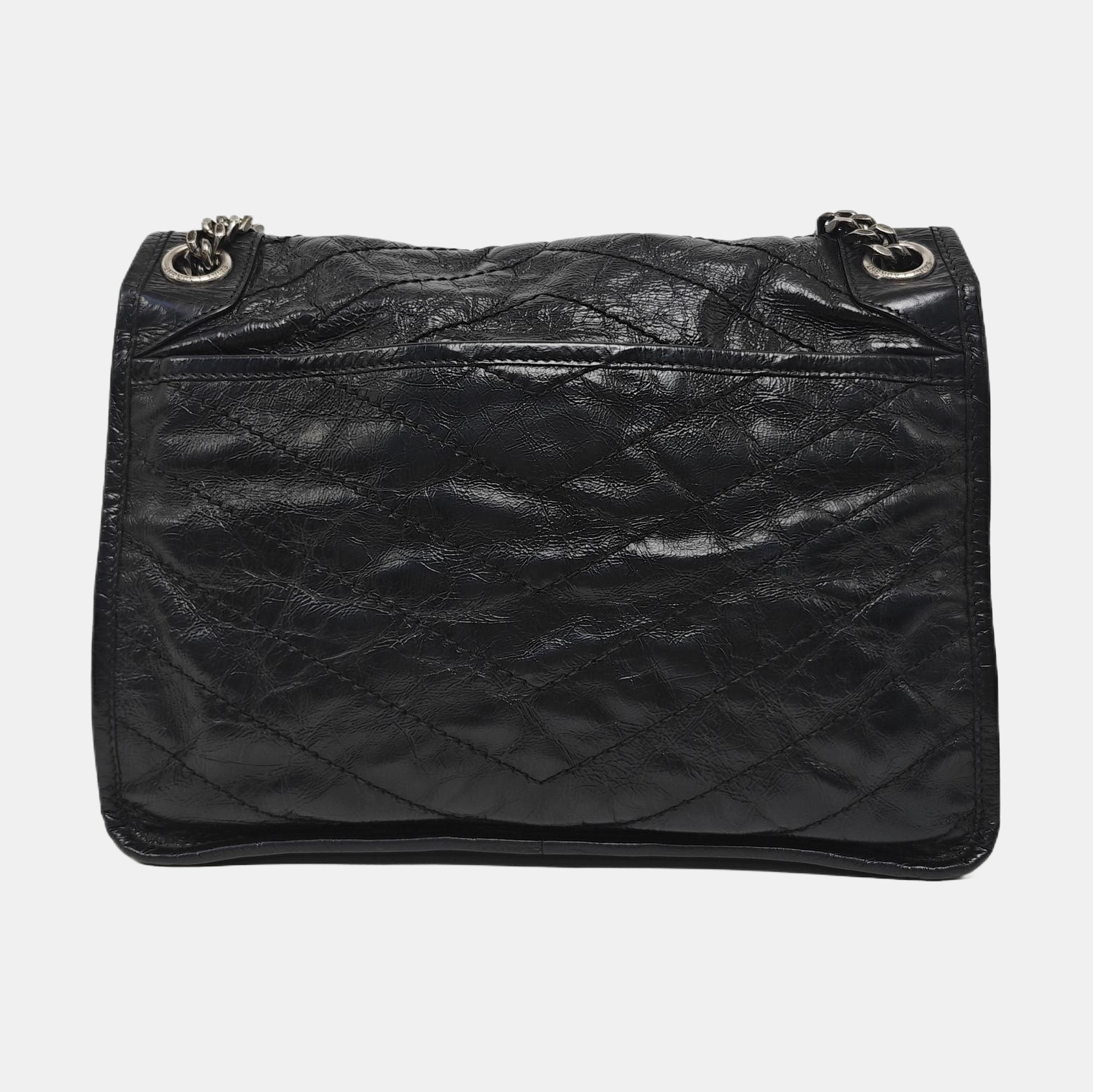 NIKI Medium Chevron Calfskin Black