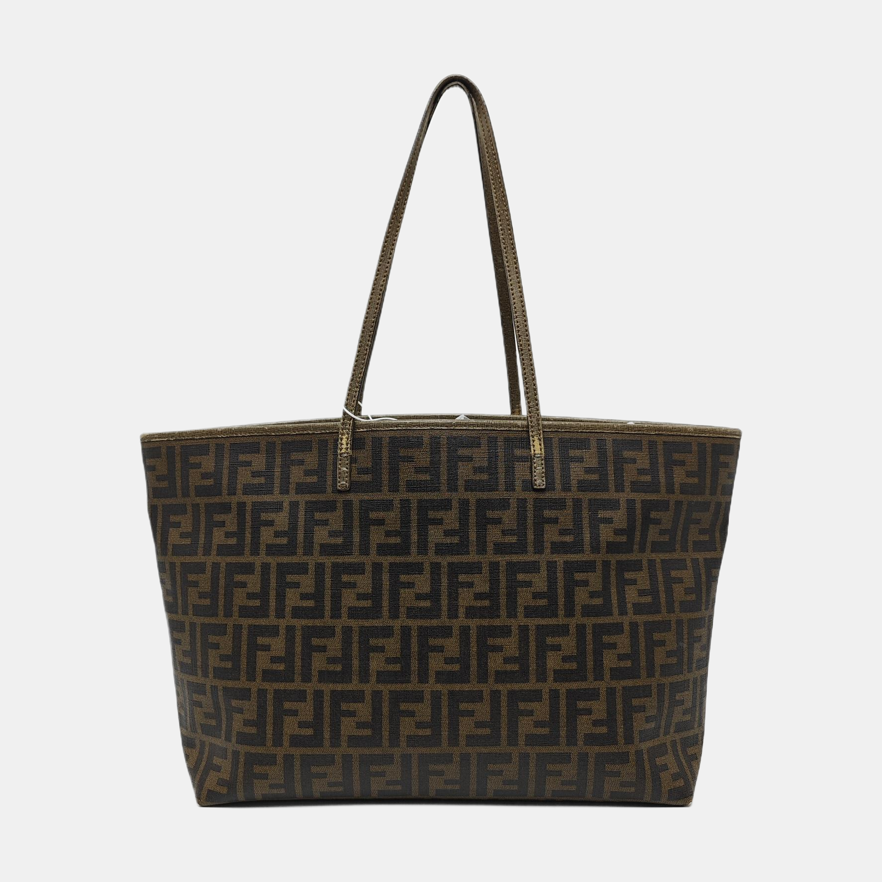 Coated Canvas Tote Bag Brown