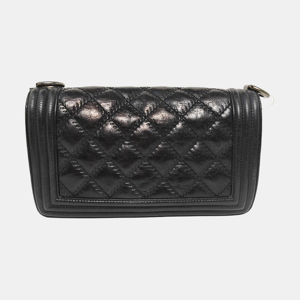 BOY CHANEL Medium Quilted Calfskin Black
