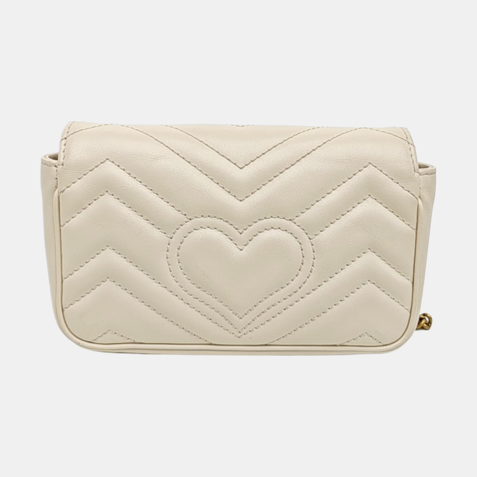 GG Marmont Mini Quilted Calfskin White