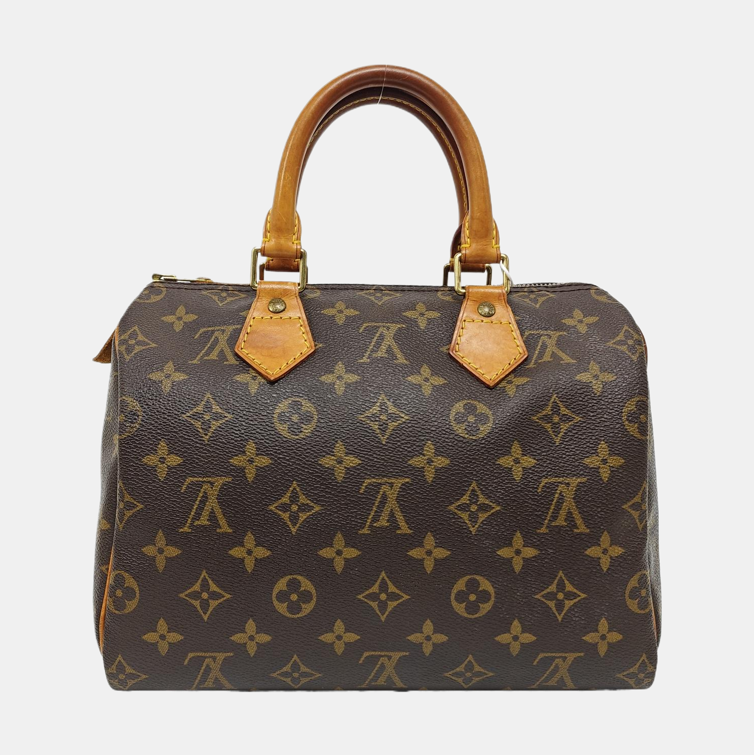 Authenticated pre-owned  SPEEDY 25 Monogram Coated Canvas Brown - Top Handle Bag at Looply