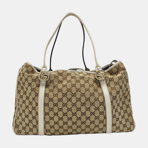 Monogram Canvas Tote Bag Brown