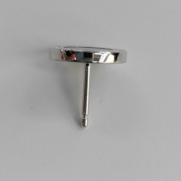 Pendientes de botón BVLGARI BVLGARI en oro blanco de 18k y plata