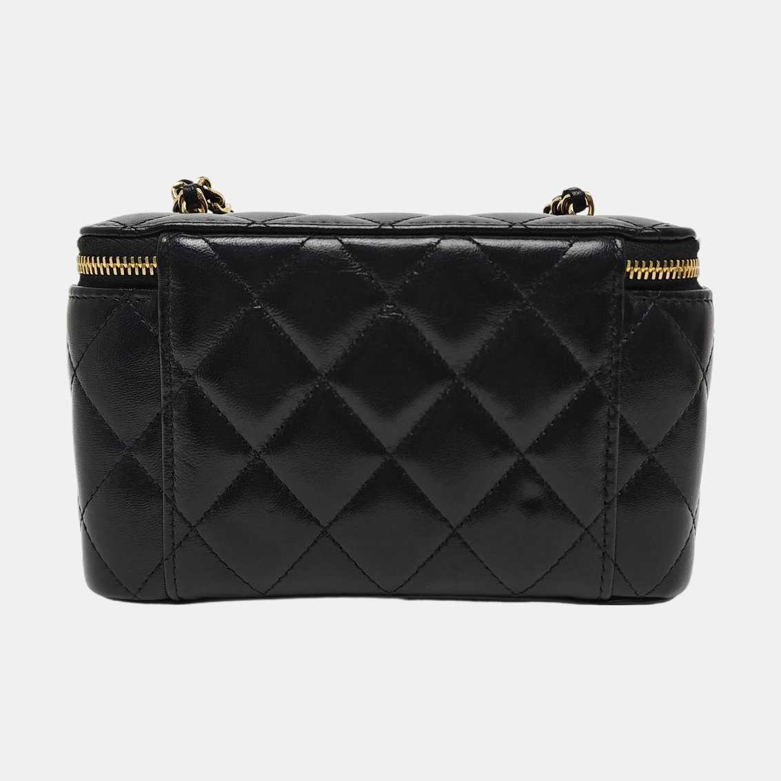 VANITY CASE Small Quilted Lambskin Black
